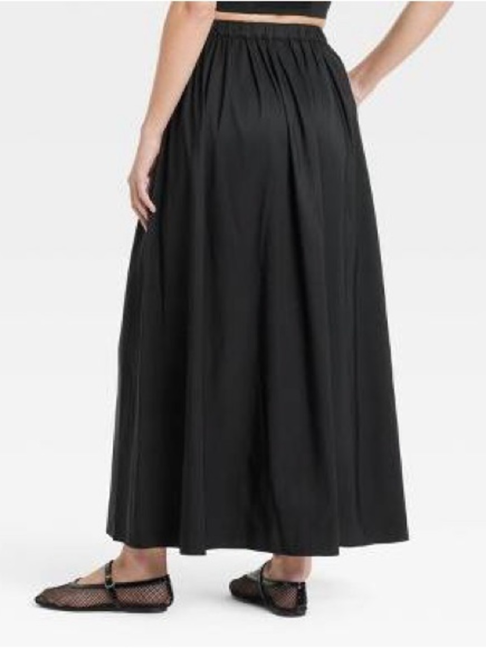 a new day Black Elastic-Waist Maxi Skirt Size Medium NWT